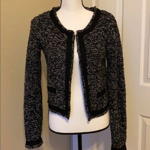 MOTIVE Chunky Boucle Knit Trim Sweater sz S